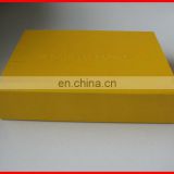 Custom cheapest light yellow shoe box design with gold embossed logo wholesale