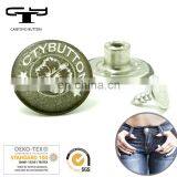 Fashion Custom Logo Metal Jeans Denim Shank Button for Garment