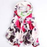 Beautiful Wholesale Women Long Custom Silk Scarf Printing 100% Silk Scarf thumbnail-1