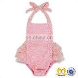 Cute Baby Triple Ruffle Lace Jumpsuit Toddler Valentines Onesie Baby Bodysuit thumbnail-5