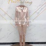 Fall Women Clothing Rompers Bodysuit Top and Trouser 2 Piece Sexy Club Outfits Two Piece Set thumbnail-1