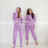 Women Causal Plain Loose 2 Pieces Drawstring Jogger Sweatpants Crop Thick Fleece Hoodie Two Piece Set thumbnail-4