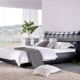 White Double Size Leather Modern Furniture Bed thumbnail-6
