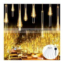 LED Meteor Shower Solar Light String Hanging Light Outdoor Courtyard Decoration Waterproof Tree Lights