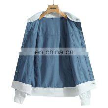 Custom Logo 100%cotton Jacket Denim Windproof Down Leather Bomber Bigtall Plus Size Men Jacket thumbnail-5