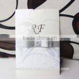 Luxury Custom Pocket Folds Lace Envelopes Invitation Cards Silver Wedding thumbnail-4