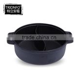 Round cast iron pre-seasoned two-flavor hot pot manufacturer china