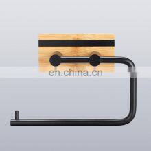 Direct Factory Supply Customized Logo Toliet Wall Mount Paper Towel Holder Bamboo Modern thumbnail-3