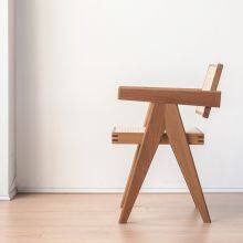 Burmese Teak Rattan Dining Chair Rattan Chair Vintage Wabi-sabi Style Furniture thumbnail-4