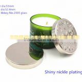 53mm shiny nickle plating candle lids