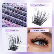 Glue-free Synthetic Home Self-adhesive Eyelashes Handmade DIY Press Adhesive Cluster Lashes Glossy Fine Band Eyelash thumbnail-5