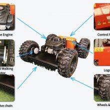 Remote Controlled Four Wheel Drive Weed Mower 4-Stroke Petrol Engine Lawn Grass Crusher 200 Meters Long thumbnail-3