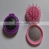 Hot Selling Mini Folding Hair Brush With Mirror Set for Children thumbnail-4