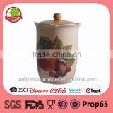 Fruit Design Ceramic Kitchen Caniste With Bamboo Lid