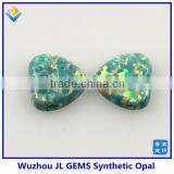 Synthetic Moon Yellow Light Green Machine Cut Heart Shape Opal Cabochon Make in China thumbnail-2