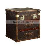 French Leather Storage Box, Vintage Industrial Style Leather Storage Drawer, Latest Design Ottoman