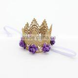 Hot-sales Kids Large Crown Headband Colorful Crown Flower Headband Wh-1795 thumbnail-6