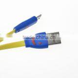 Fashional Smile Face USB Data Cable Led Charging Cable for Iphone 5 thumbnail-1