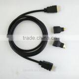 Full HD 1080P 3D Supported HDMI to HDMI/Mini/Micro 3 in 1 Adapter for Mobile Phone/camera/monitor/projector/computer thumbnail-2