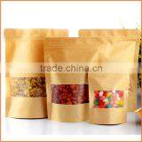 Brown Kraft Paper Resealable Food Bags Snack Wax Paper Bag for Food Supplier's Choice