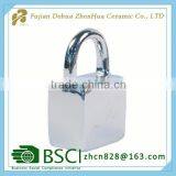 Lock Shape Decoration Electroplating Ceramic Piggy Bank thumbnail-2