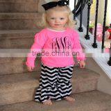 2016 Fashion Black White Chevron Pants Fall Winter Baby Girls Boutique Outfit thumbnail-1