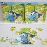 New design wooden cartoon helicopter puzzle,Educational toy puzzle game for kid