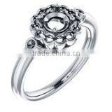 925 Silver Halo Engagement Ring Mount109 thumbnail-1