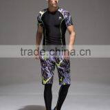2016 Compression Tights Running Set Men Quick Dry Sports Suit Gym Wear Fitness Short Sleeve T-shirts Shorts thumbnail-6