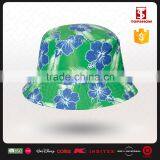 Blue Floral Printed Polyester Bucket Hats for Parents and Child thumbnail-1