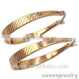 Rose Gold Plated Stainless Steel Oval Hoop Earrings