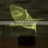 3D Optical Night Light Shark 7 RGB Light Colors 10 LEDs AA Battery or DC 5V Mixed Lot thumbnail-2