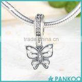 925 Sterling Silver Love Takes Flight, Clear CZ Butterfly Charms Beads Fit Bracelet & Necklace Jewelry Accessories thumbnail-2