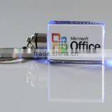 Wholesale 3d Laser Microsoft Office Crystal Glass Photo Key Rings With Flashing Light(R-2308)