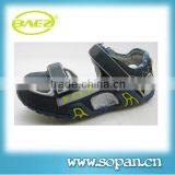 2014 latest design popular style navy yellow pu kids beach sandal