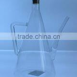 Decorative Clear Glass Oil or Vinegar Bottle