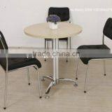 Round Coffee Table in Melamine Material With Chair for Dinning D-403 thumbnail-1