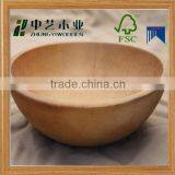 Antique Design Acacia Hardwood Natural Bamboo Wood Salad Bowl Wholesale thumbnail-3