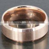 Mens Womens Wedding Bands Classic 8MM Titanium Steel Promise Rings for Him High Polished Rose Gold Comfort Fit Ring thumbnail-4