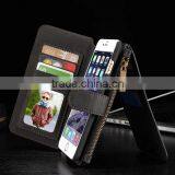 Geniue Leather Wallet Phone Case Stand With Card Slot and Zipper for Samsung Galaxy S6/S6 Edge/S7/S7 Edge/Note5 thumbnail-1