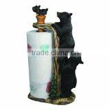 Personalized Handmade Painted Decorative Poly Resin TWO Bear Paper Towel Holder thumbnail-1