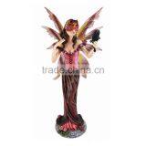 Beautiful Gold-Winged Resin Witch Sculpture thumbnail-1