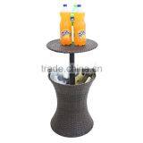 Outdoor PE Rattan Woven Wine or Beer Cooler Table Garden Patio Party Decorative Adjustable Design Bulk Ice Bucket thumbnail-4