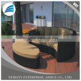 Espresso Wicker Rattan Outdoor Patio Sofa Furniture Round Daybed thumbnail-3