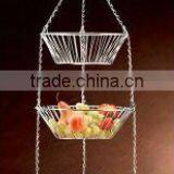 3 Tier Hanging Fruit Vegetable Kitchen Storage Basket thumbnail-1