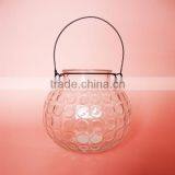 Transparent Pumpkin Shape Glass Candle Jar With Metal Holder thumbnail-2