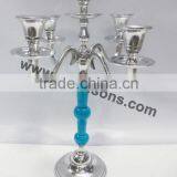 Wedding White Candelabra 5 Light With Flower Bowl( Optional) / Aluminium Candelabra for Decoration 90 Cms thumbnail-5