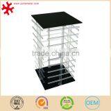 Transparent Acrylic 4-sided T Bar Rotating Jewelry Display Rack