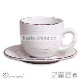 Fashionable Design Ceramic Stoneware Tea Cup and Saucer Modern Coffee Mug and Saucer thumbnail-2