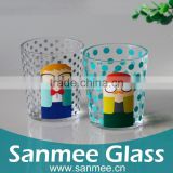 Green And Grey Color Carton Decal Cold Drinks Glasses